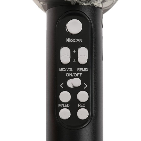 Microphone for karaoke Q5, 3 W, 1800 mAh, Bluetooth, FM, Microsd, Black-3