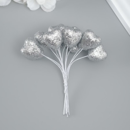 Decorative heart for creativity 2x2 cm, silver