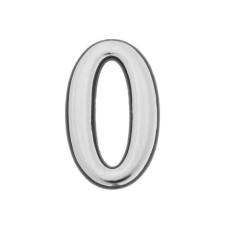 Цифра дверная "0" ТУНДРА, пластиковая, цвет хром, 1 шт.