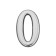The door number "0" tundra, plastic, chromium color, 1 pc.