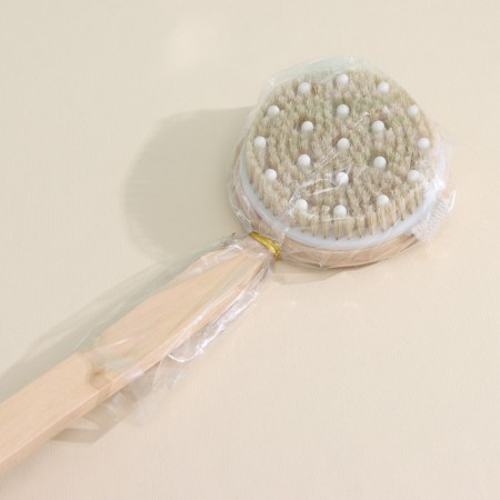 Massage brush for the body of the share, with a strap, natural bristles-7