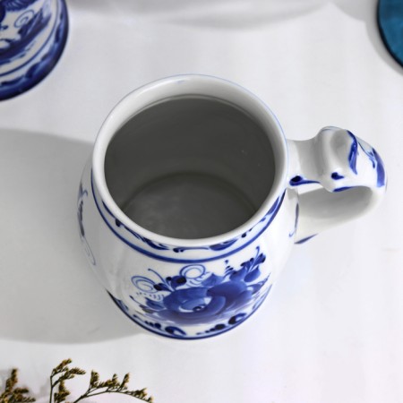Beer mug aut. Sukhorukova E.B., 13x9x12 cm, 660 ml, 1 variety, gzhel-2