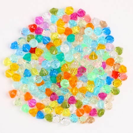 Crystals are plastic decorative, set of 120 g, size 1 pc. - 1 × 1.2 cm, color mix-2