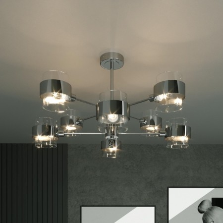 Ceiling chandelier with glass plafones ARCADA, 60W, E14, 80x80x34.5 cm-1