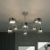 Ceiling chandelier with glass plafones ARCADA, 60W, E14, 80x80x34.5 cm