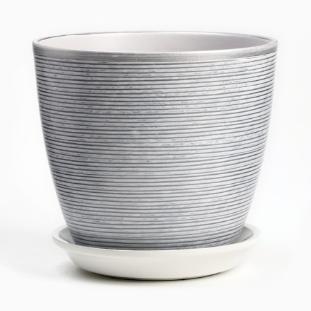 Flower pot "Bun" painting silver 3 l-3