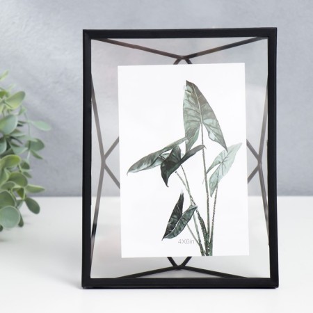 Photo frame Metal in 1 photo 10x15 cm "Loft. 3D Line" Black 20x15x6 cm