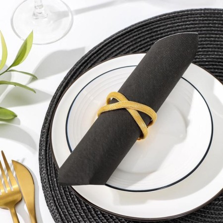 Ring for Napkin "Infinity", 5.5 × 3 × 4.5 cm, gold color-1