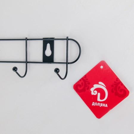 The hanger wall -mounted on 6 hooks "Light", 34 × 5.5 × 3 cm, black color-3