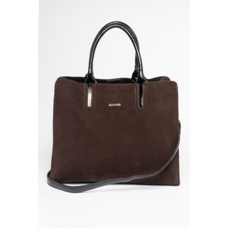 Bag Tout Women, Natural suede, Ludor Brown, 33x10x27 cm