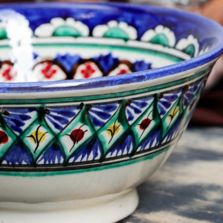 Rishtan ceramics "Patterns", 18 cm, large, blue-2