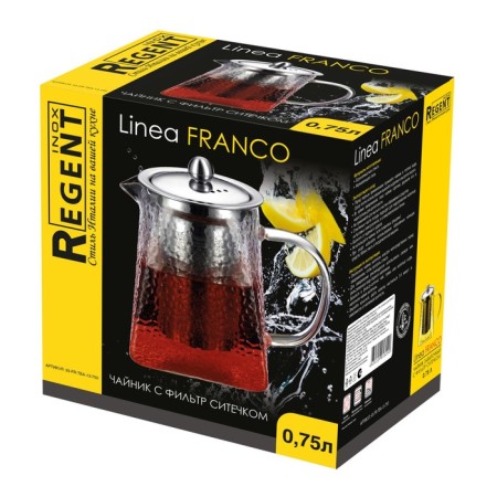 Know -bearing teapot Regent Linea Franco, with a strainer, 0.75 liters-1