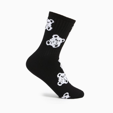 Women's socks "bears", black color, size 23-25