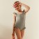 Swimsuit Squeege children's minku, gray color, height 122-128 cm