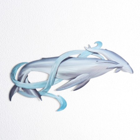 Panel interior metal "Whales" 17x35 cm-1