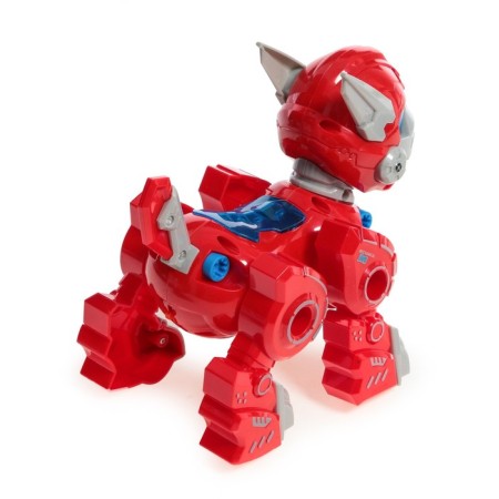 Robot Dog "Roborux" Unicon, screw designer, interactive: light effects, 19 parts, on batteries, red-3