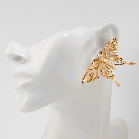 Earrings Metal "Butterfly" openwork, color gold-3