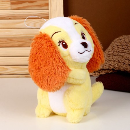 Soft toy "Dog", 20 cm, yellow color-2