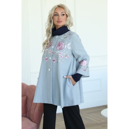 Female coat, size 48, gray color-15