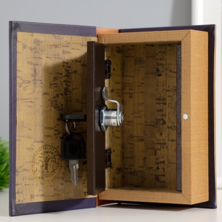 Safe -book wood to the leatherette "Knowledge is the absolute value of our time" 17x11x5 cm-2