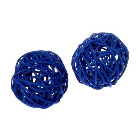 Decorative ball of vines, set 2 pcs., Size 1 pc. - 5 cm, blue color-1