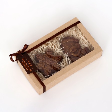 Chocolate figures "Snowflake and snake 2025", 160 g-1