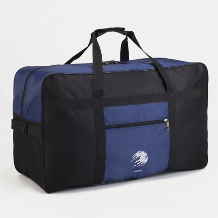 Road bag with lightning, external pocket, black/blue color