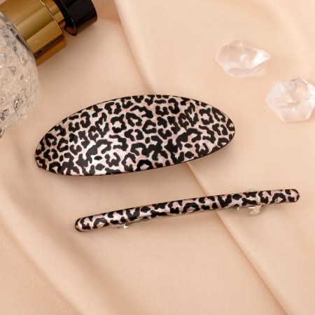 Hair clock "Leopard" (set 2 pcs) 9 cm and 9.5 cm