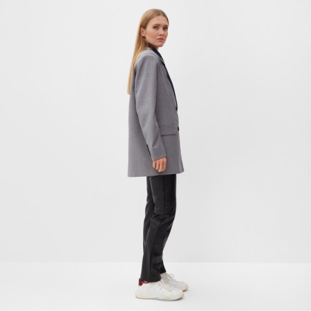Women's jacket with contrasting collar Minaku: Casual Collection Color Gray, Rr. 48-8