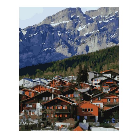 Picture on numbers on cardboard 40 × 50 cm "Mountain resort"