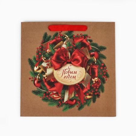 Craft square “New Year's Wreath”, 30 x 30 x 12 cm, New Year-4
