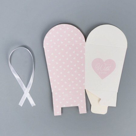 Bonbonniere box, gift packaging, “hearts”, 7.5 x 8 x 7.5 cm-4