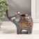 Ceramics candlestick for 1 candle "Elephant. Ethnic patterns" brown 7x11.5x10.5 cm