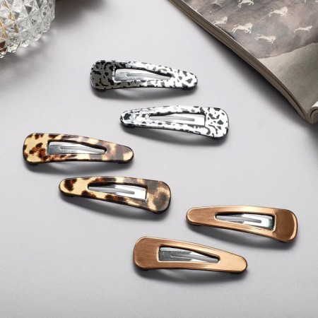 Invisibility for hair "Beatrice" (set of 6 pcs) Leo, 5 cm, gold-1