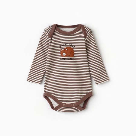 Body baby with a long sleeve "Bear", beige color, height 68