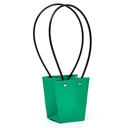 Bag for flowers green moisture-resistant, 12x12-8x8-12.5 cm-1