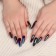 Poaring Failure Nails, 12 pcs, with adhesive plates, ballerina shape, black