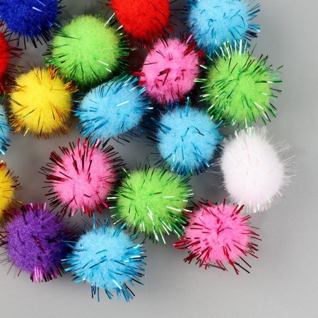 A set of textile parts for the decor "bombs" 20 pcs. set, size 1 pc. 1.8 cm, color mix-1