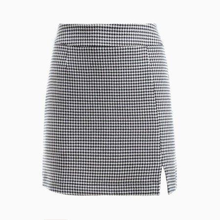 Women's skirt with a cut Mist p. 44, black/white-11