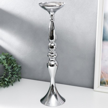 Summary of Metal for 1 candle "elegant" silver 50x13x13 cm-1