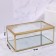Great organizer for storage, with a lid, glass, with a mirror -bottom, 1 section, 17 × 10.5 × 7 cm, the color is transparent/copper
