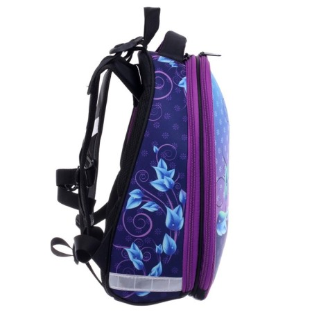 School backpack 38 x 30 x 16 cm, ergonomic back, Stavia "Tilda", blue/lilac/gray-4