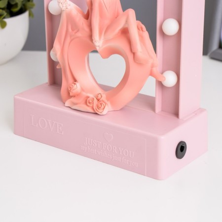 Night -toe "Lovers" 14XLED 4000K USB 3haa Pink 24.5x7x15.5cm Risalux-4
