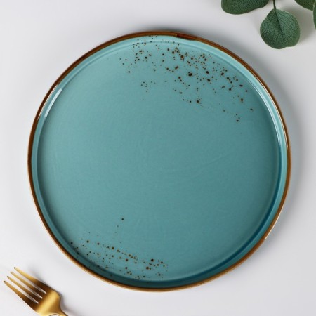 Porcelain plate with a magistro "Cerera" side, d = 25.5 cm, blue color