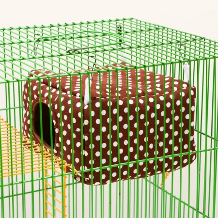 House "rectangle" for rodents 19*19*12 cm, calico, fleece, foam-4