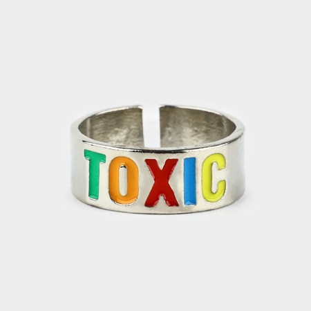 Metal ring "Toxic", 1.7 cm-1
