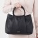Women's bag, lightning department, external pocket, long belt, black color