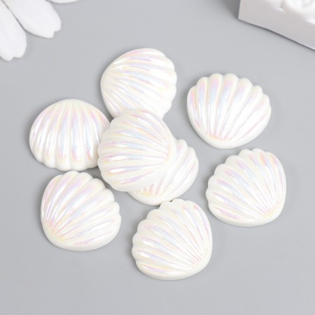 Decor for creativity Plastic "Broke with mother of pearl" White 1.8x2 cm-2