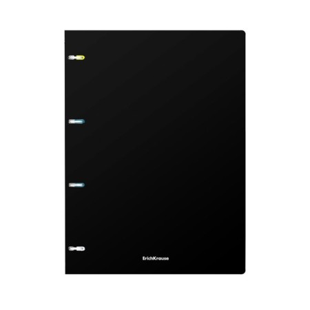 Notebook on A4 rings, 80 sheets in the Erichkrause "Classic", a plastic cover, an offset unit, whiteness is 100%, mix-3