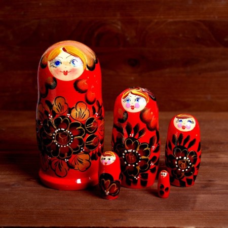 Matryoshka 5 in 1, painted, mix-9